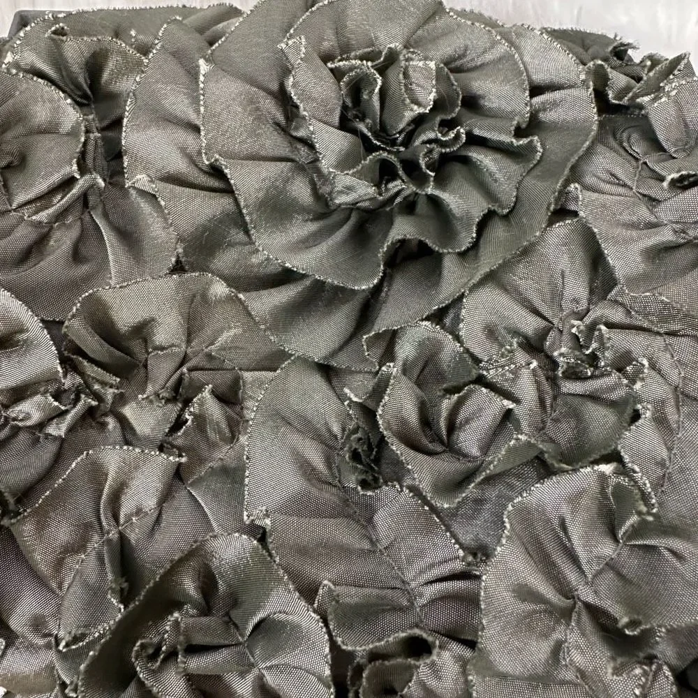 Gray Small Wristlet Evening Bag Purse Flowers Floral for Prom Formal Occasion